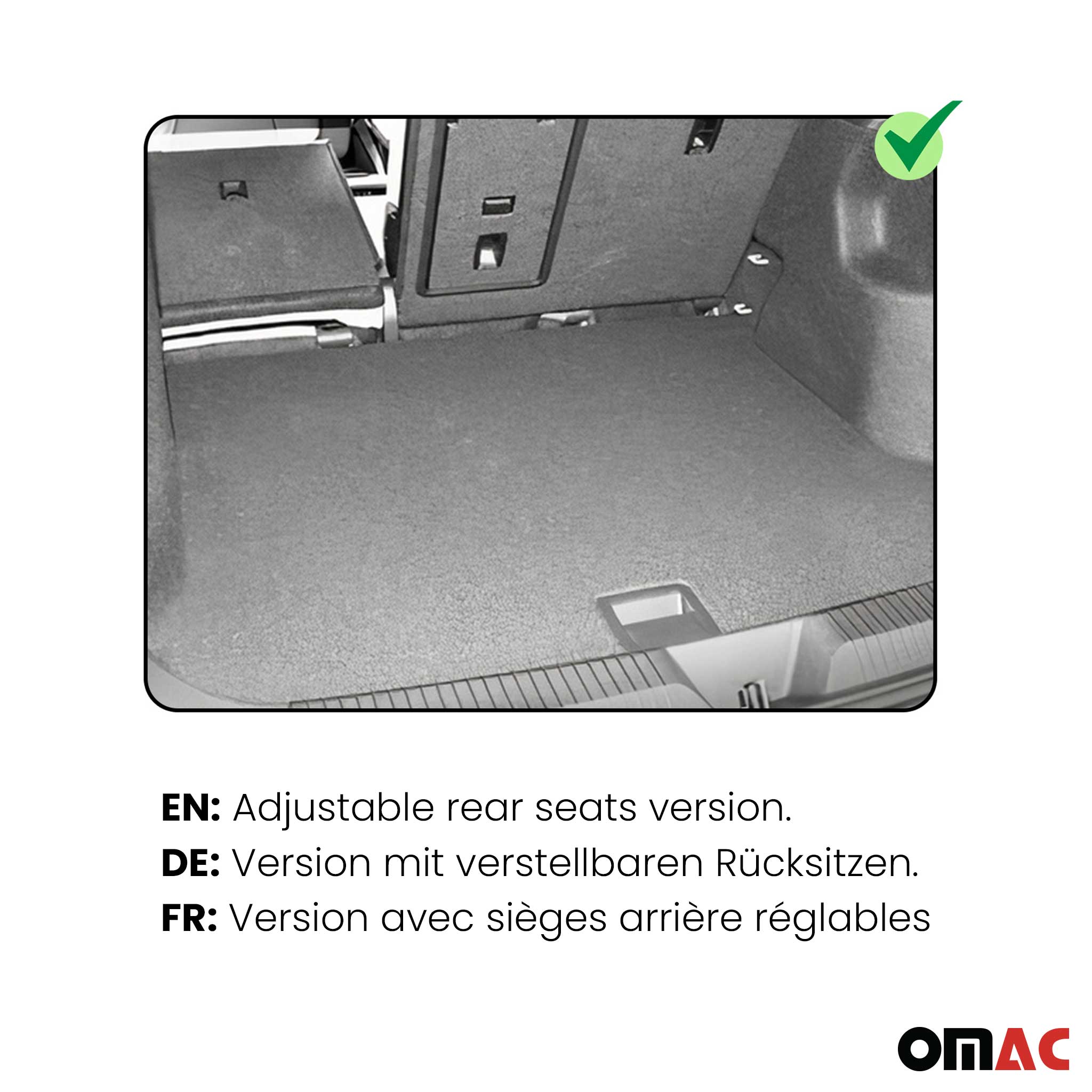 OMAC Kit Tapis de sol et coffre pour BMW Série 2 Active Tourer F45 2014-21 Noir