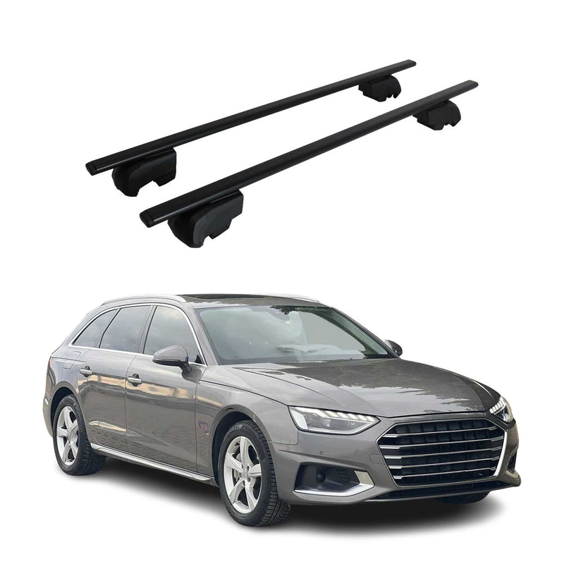 Barres de toit transversales pour Audi A4 B9 Break 2016-2025 Fer Noir