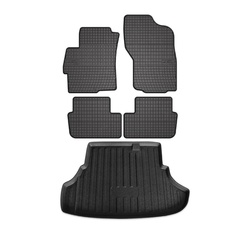 Kit Tapis de sol et coffre pour Mitsubishi Lancer 2008-2017 Berline TPE Noir