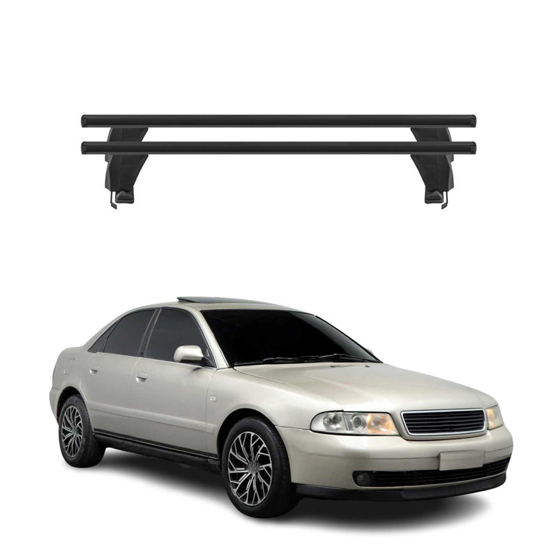 Menabo Barres de toit transversales pour Audi A4 B5 Berline 1994-2001 Noir ABE