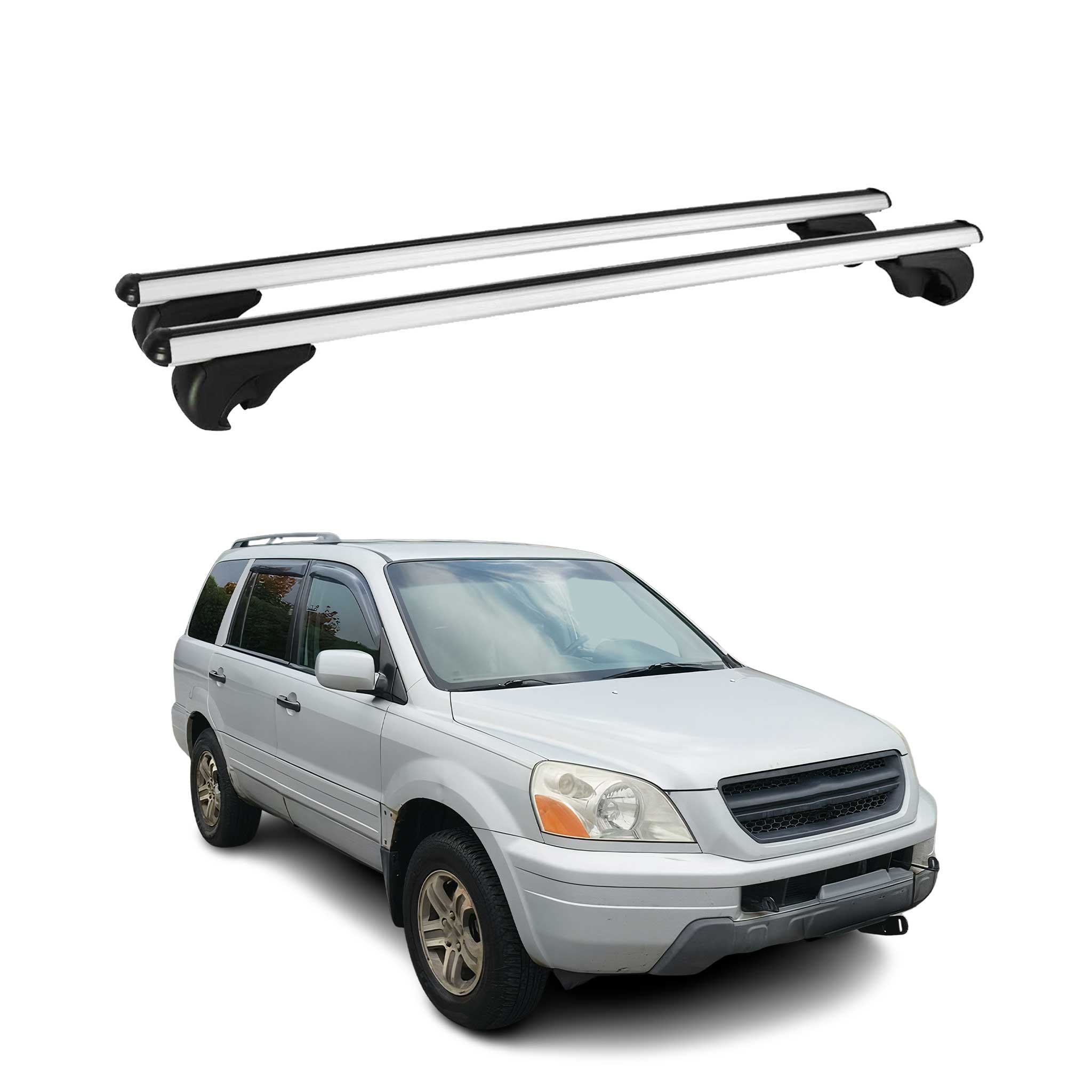 Barres de toit Transversales pour Honda Pilot 2002-2015 Aluminium Argent