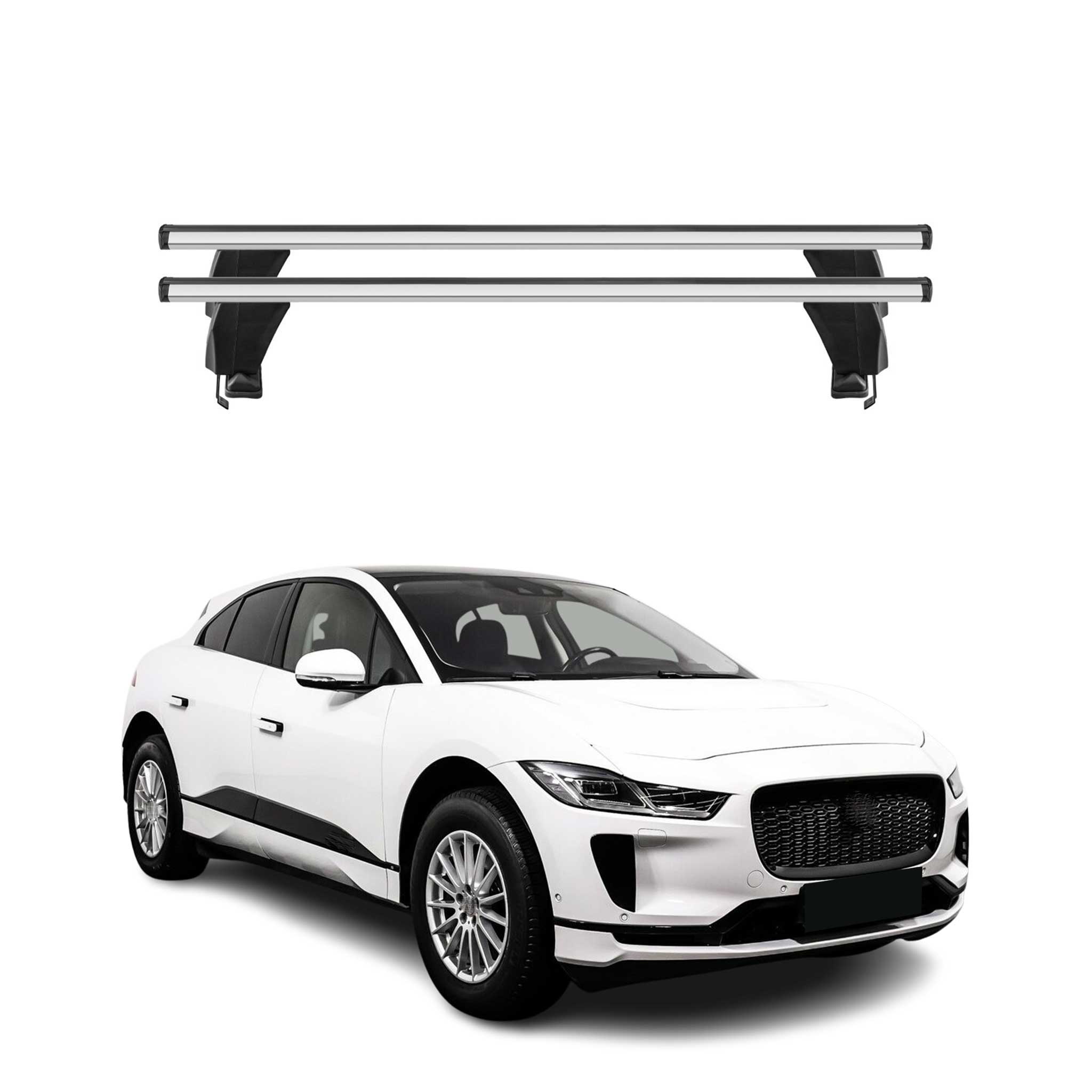 Menabo Barres de toit Transversales pour Jaguar I-Pace 2018-2024 Gris ABE 2x
