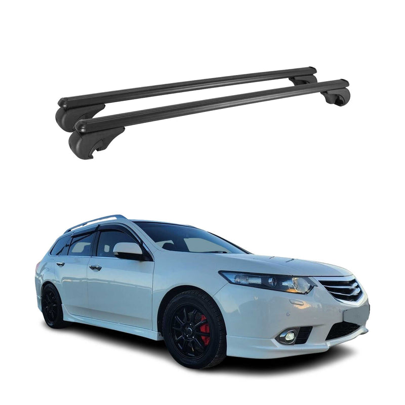 Barres de toit Transversales pour Honda Accord Tourer 2003-2008 Aluminium Noir