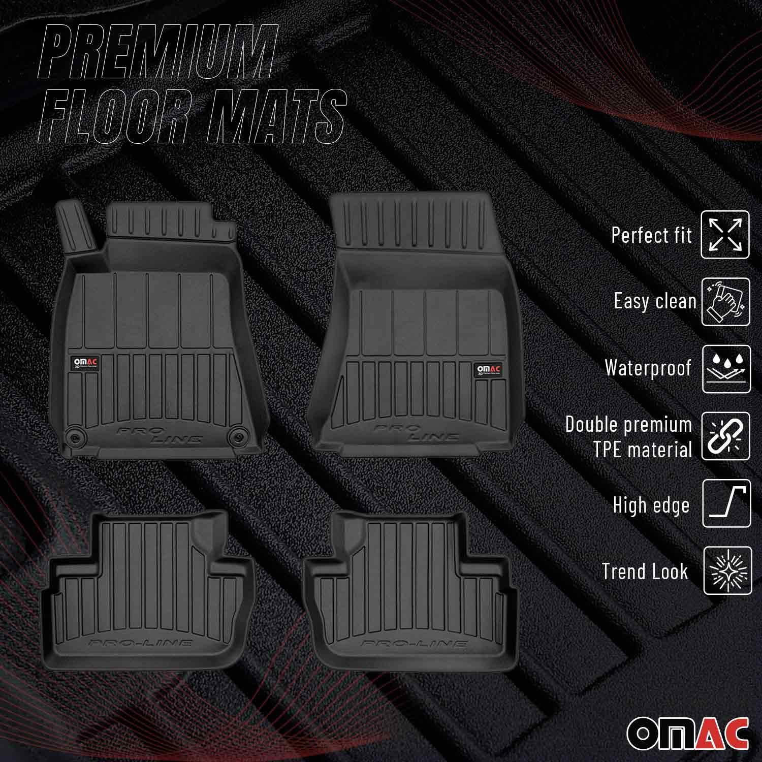 OMAC Tapis de sol en caoutchouc pour Lexus IS 2006-2013 Noir Premium