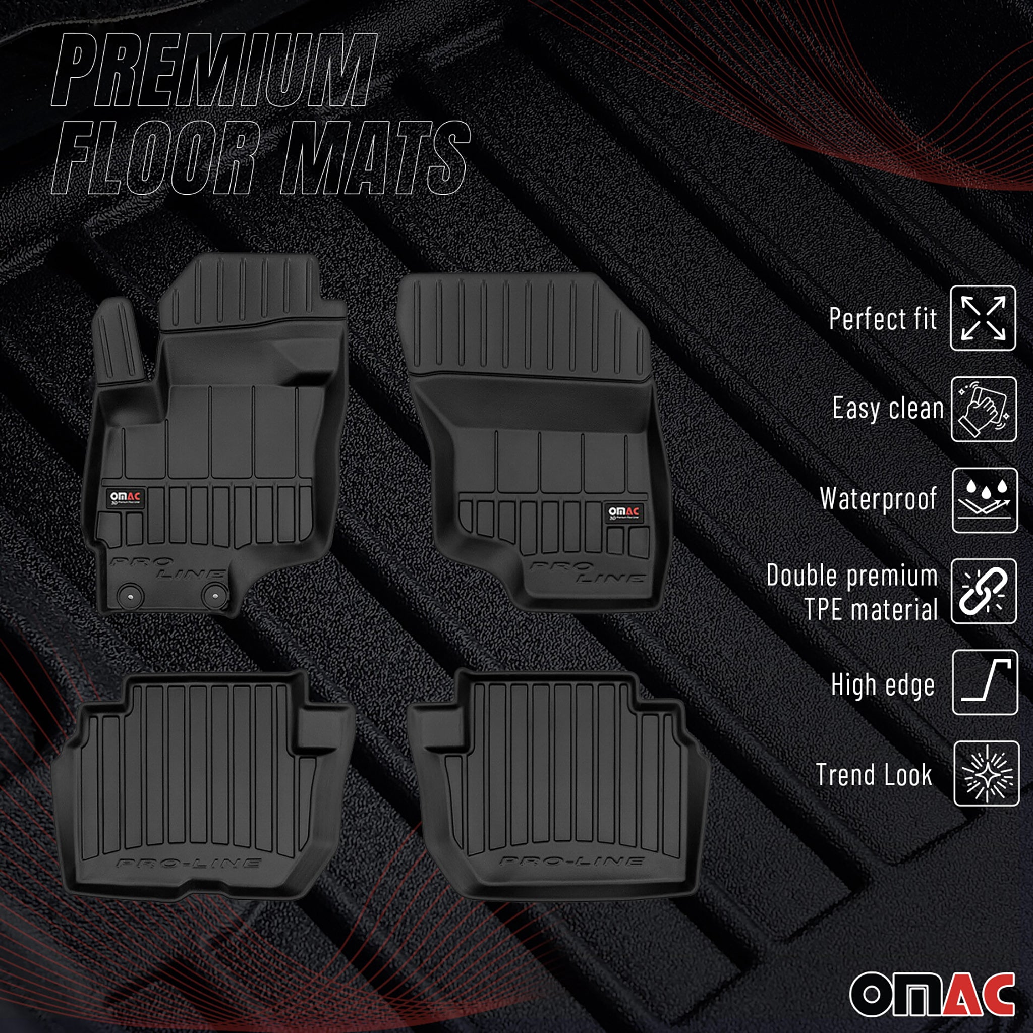 Tapis de Sol pour Mitsubishi Outlander 2013-2021 TPE Noir