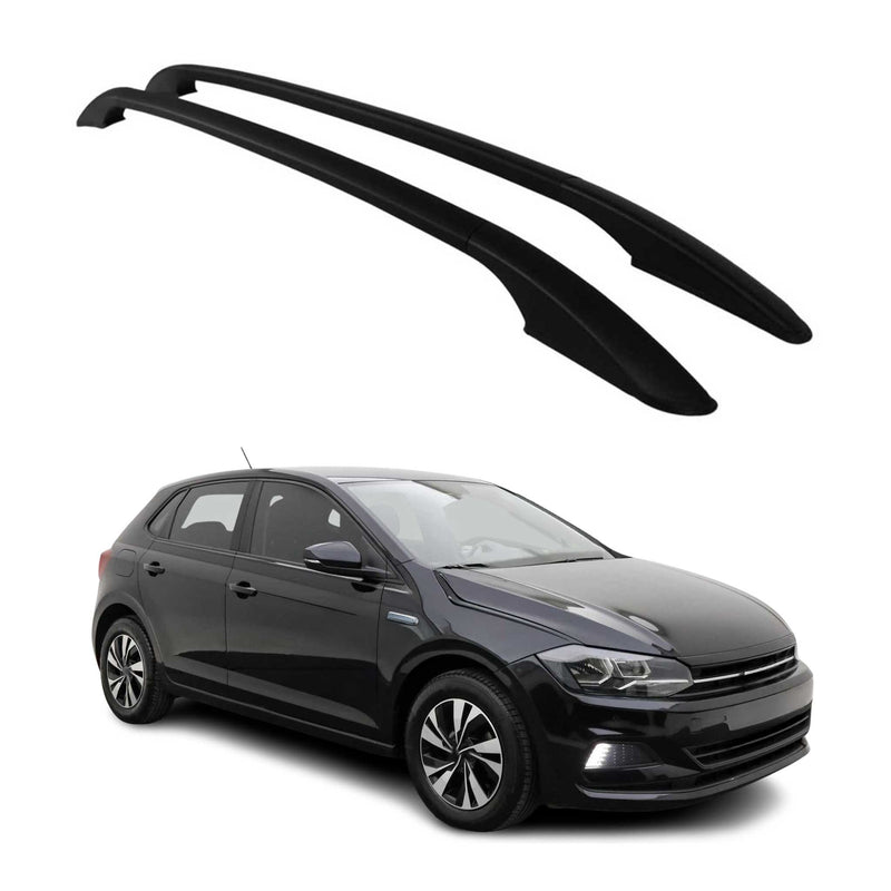 Barres de toit longitudinales pour VW Polo VI 2017-2021 en Alu noir
