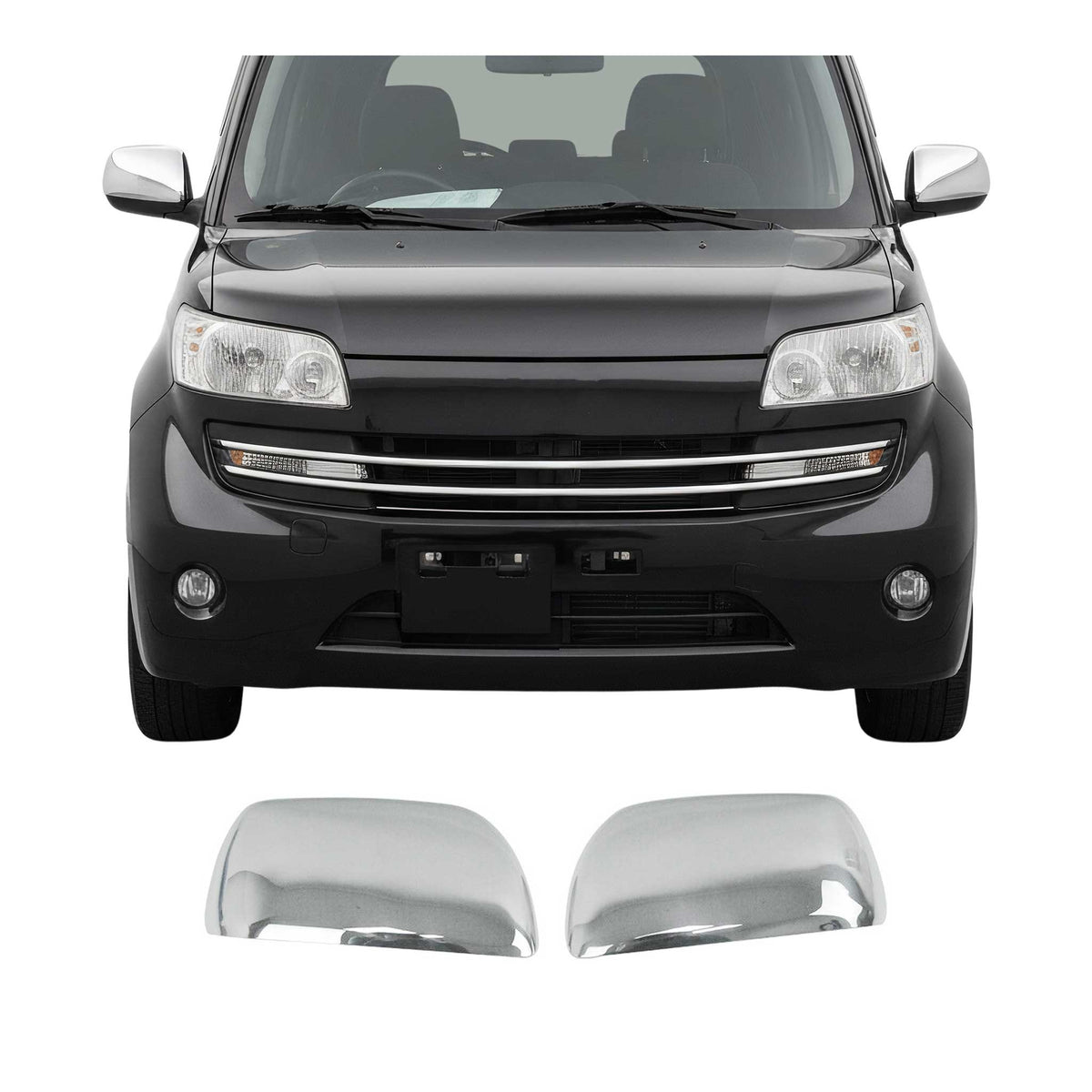 Coques de Rétroviseurs pour Daihatsu Terios 2006-2017 en Acier Chromé Argent