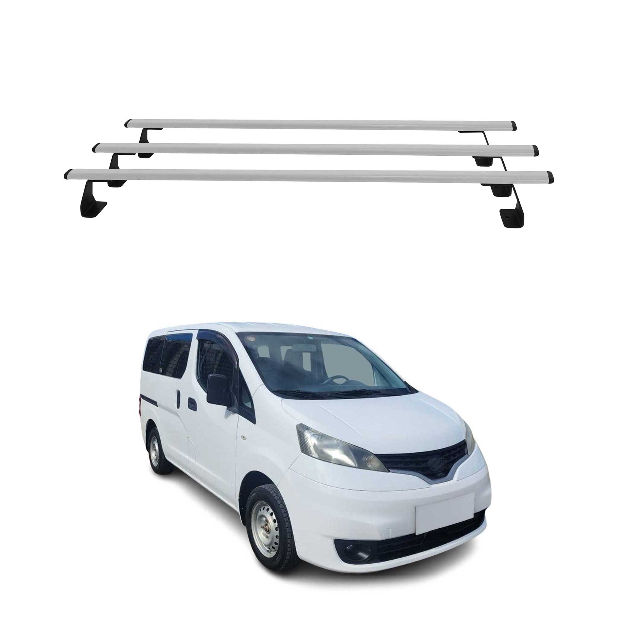 Barres de toit transversales pour Nissan NV200 2010-2025 Acier Gris 3 pcs