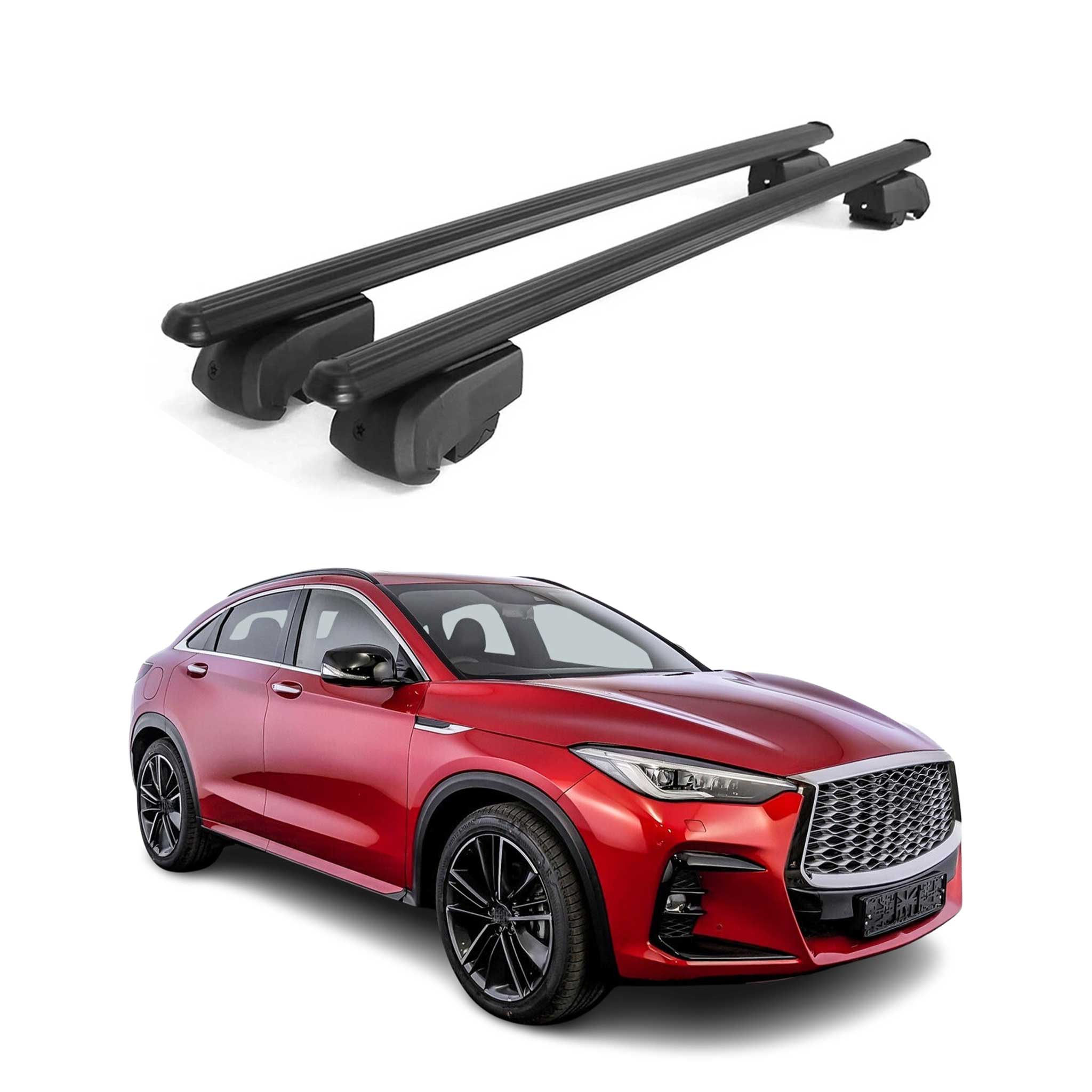 Barres de toit Transversales pour Infiniti QX55 2022-2025 ABE Aluminium Noir