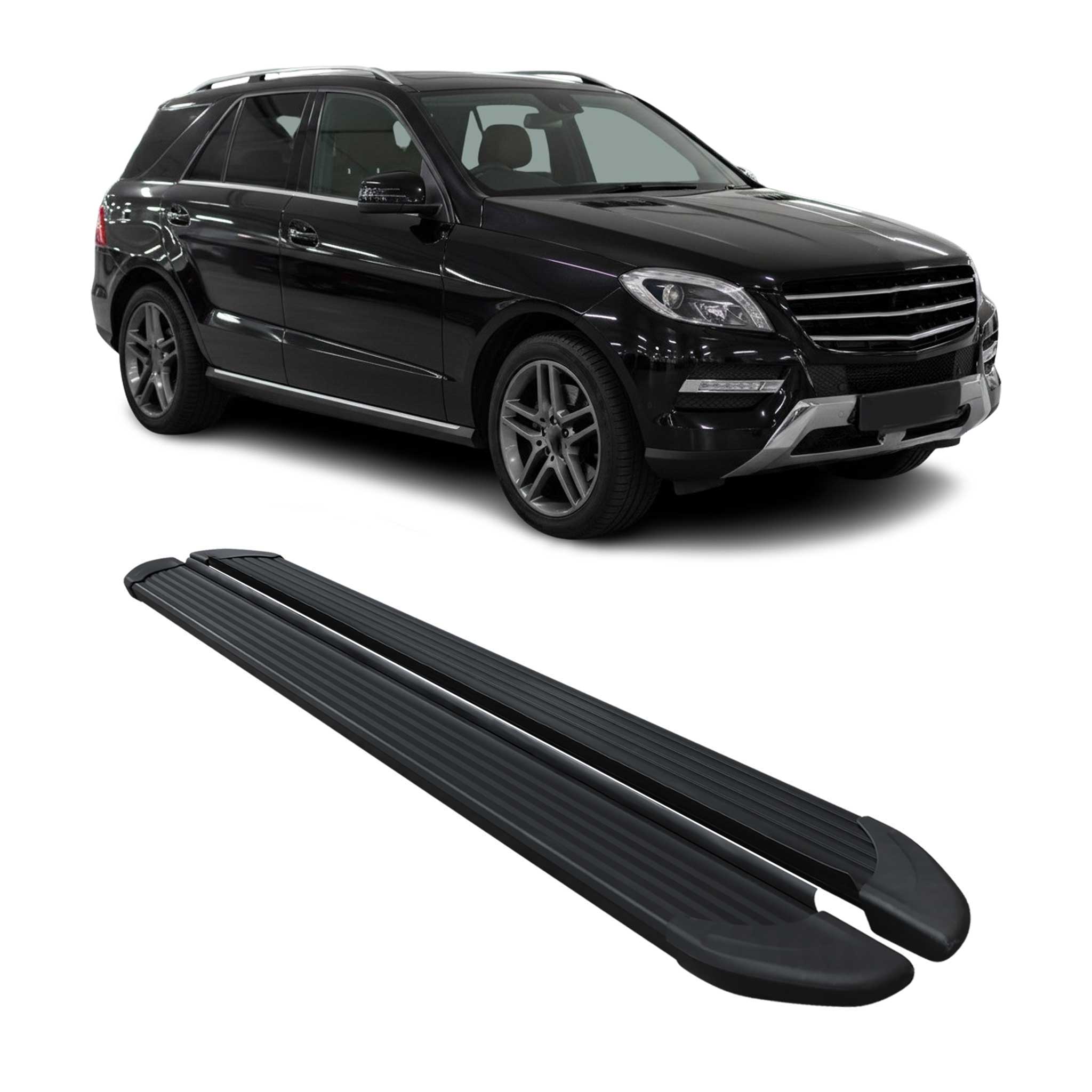 Marchepieds Latéraux pour Mercedes Classe M W166 2012-2019 Noir Aluminium 2Pcs