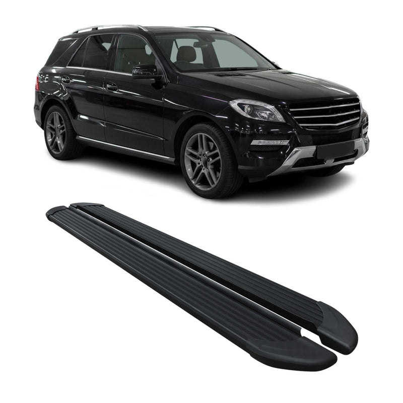 Marchepieds Latéraux pour Mercedes Classe M W166 2011-2019 Noir Aluminium 2Pcs