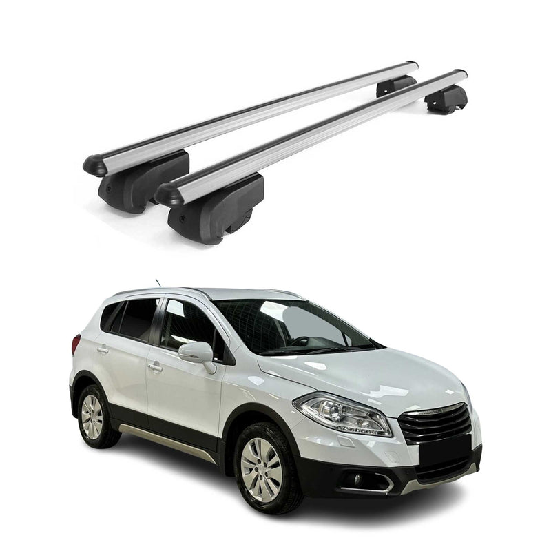 Barres de toit Transversales pour Suzuki SX-4 S-Cross 2013-2023 ABE Alu Gris