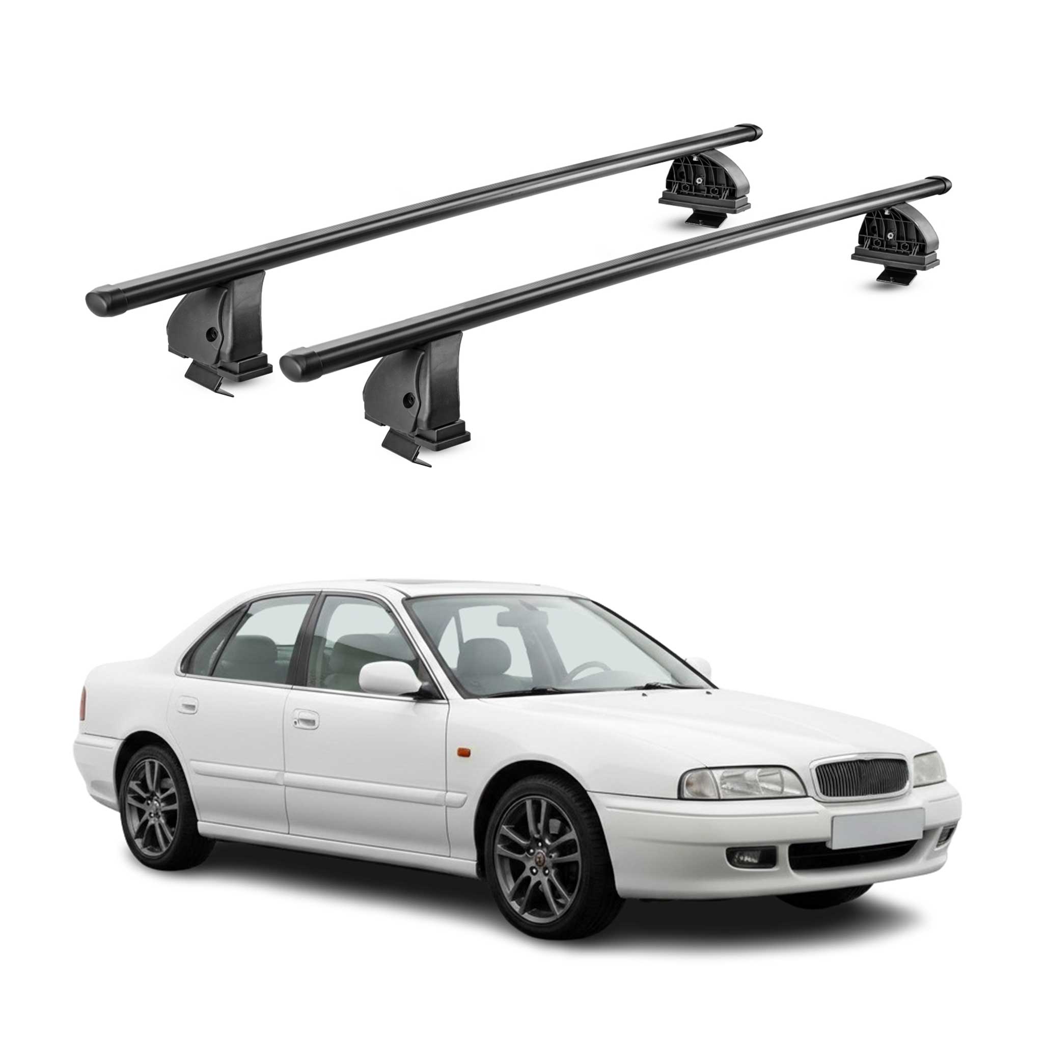 Barres de toit transversales acier pour Rover 600 1993-1999 TÜV 75 kg Noir 2Pcs