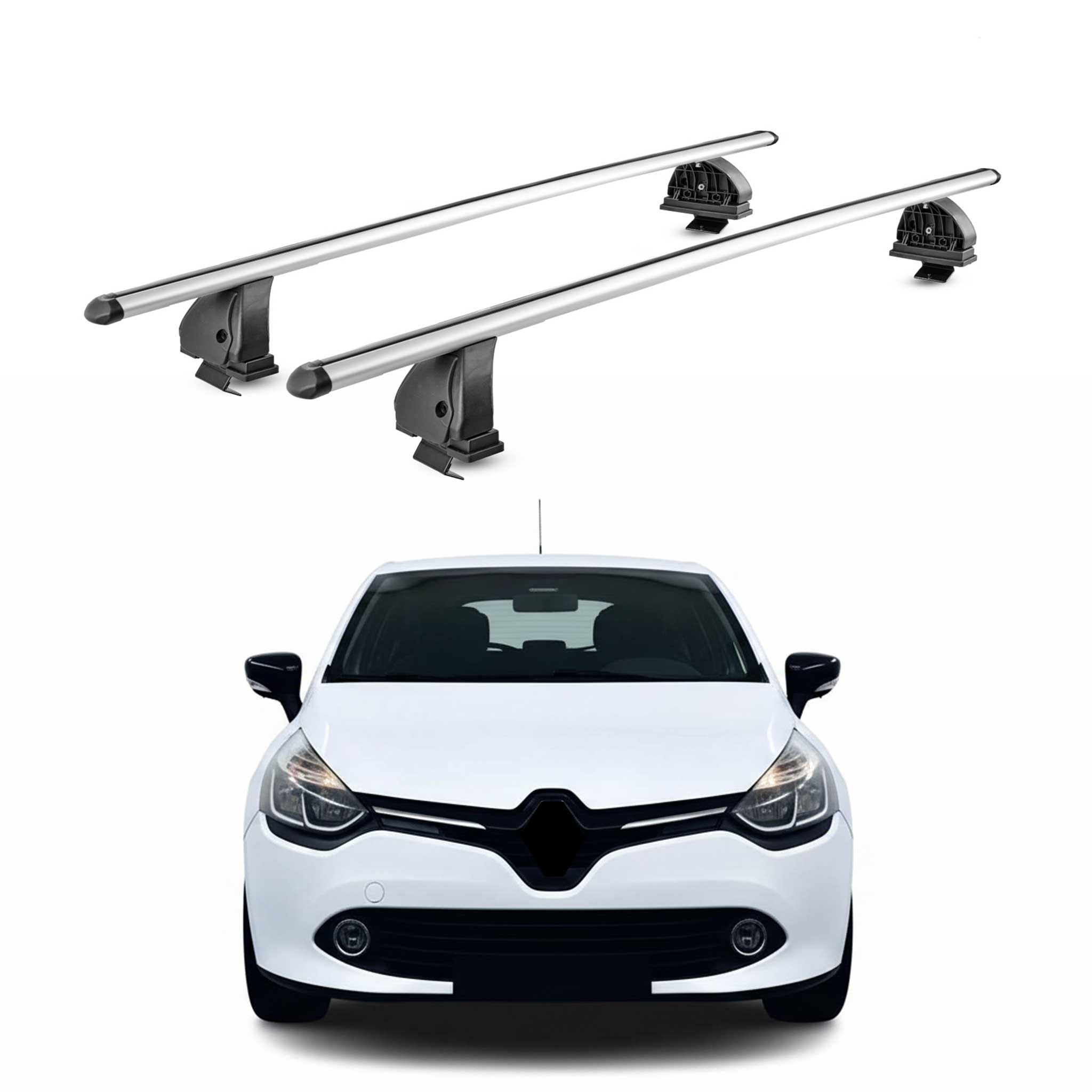 Barres de toit transversales Alu pour Renault Clio IV HB Break 2012-2019 Gris 2x