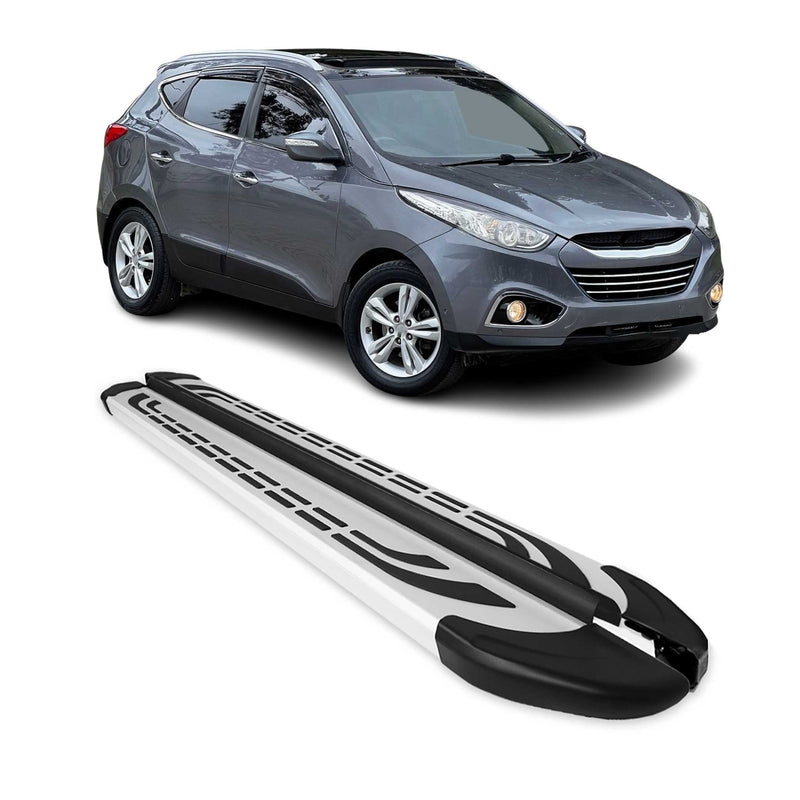 Marchepieds Latéraux pédale pour Hyundai ix35 2009-2015 Aluminium Gris 2Pcs