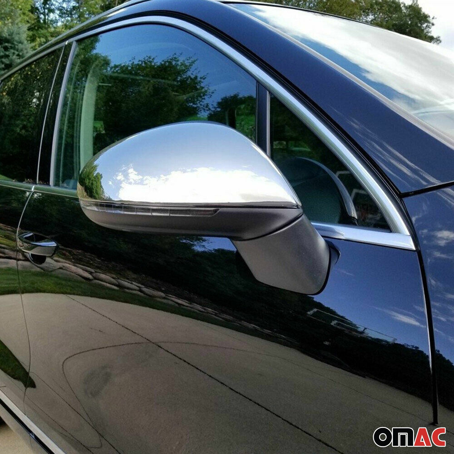 Coques de Rétroviseurs pour VW Touareg mk2 2010-2015 Pre-FL Acier Chromé Argent