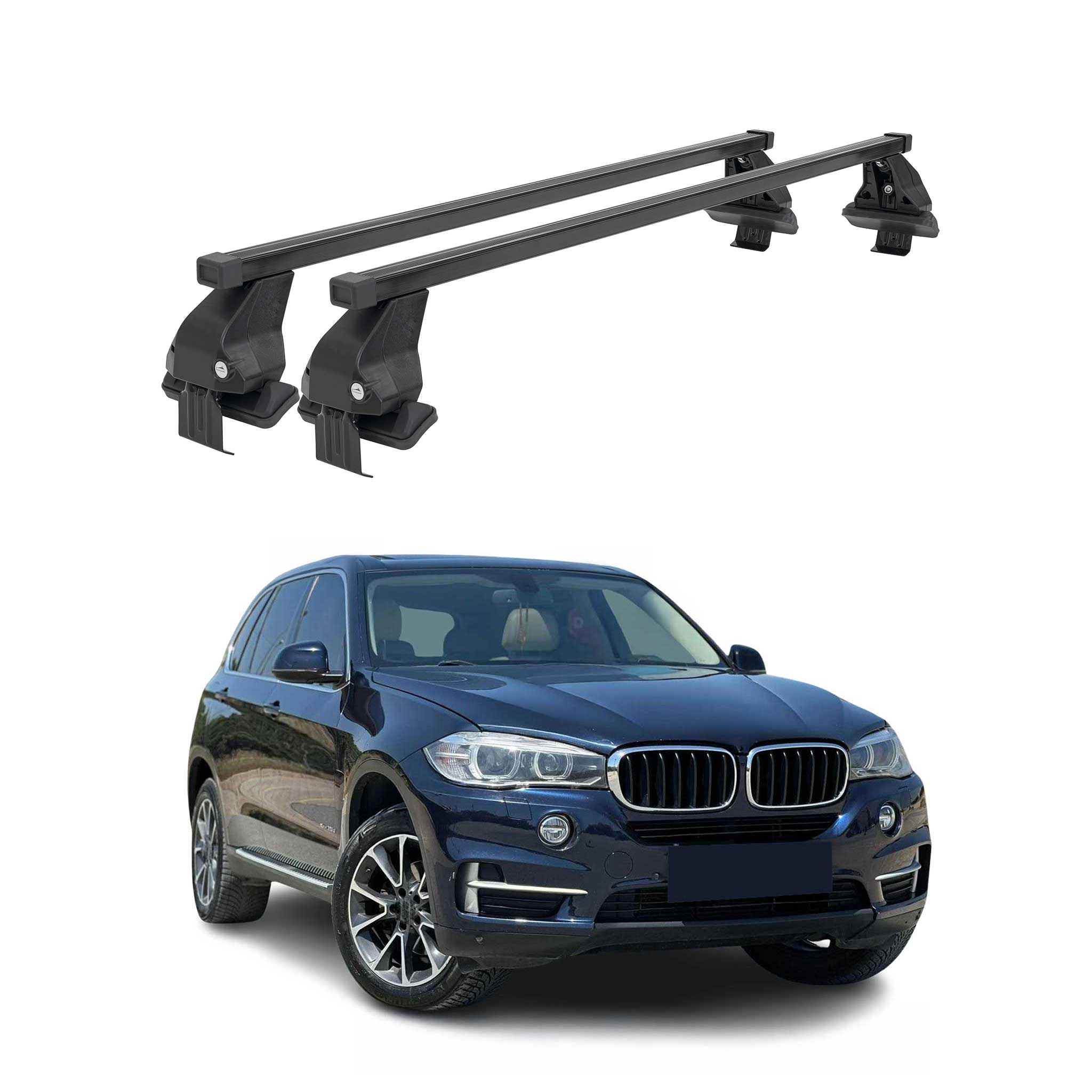 Barres de toit transversales Menabo pour BMW X5 F15 F85 2013-2018 Noir
