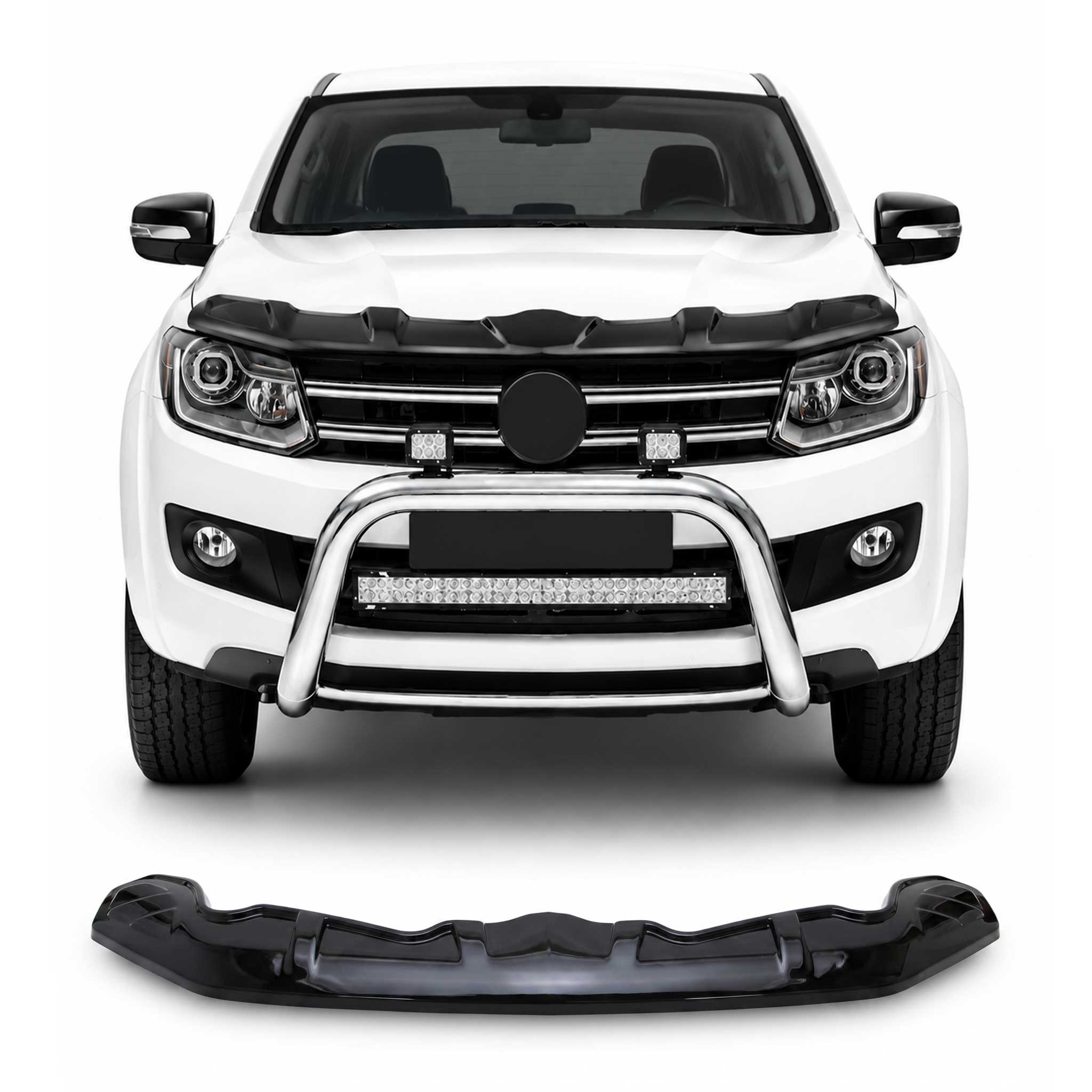 Deflecteurs d'air capot de voiture pour VW Amarok 2010-2020 Noir en ABS