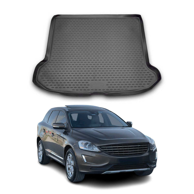 Tapis de Coffre pour Volvo XC60 2008-2017 en caoutchouc TPE 3D Noir 1Pcs