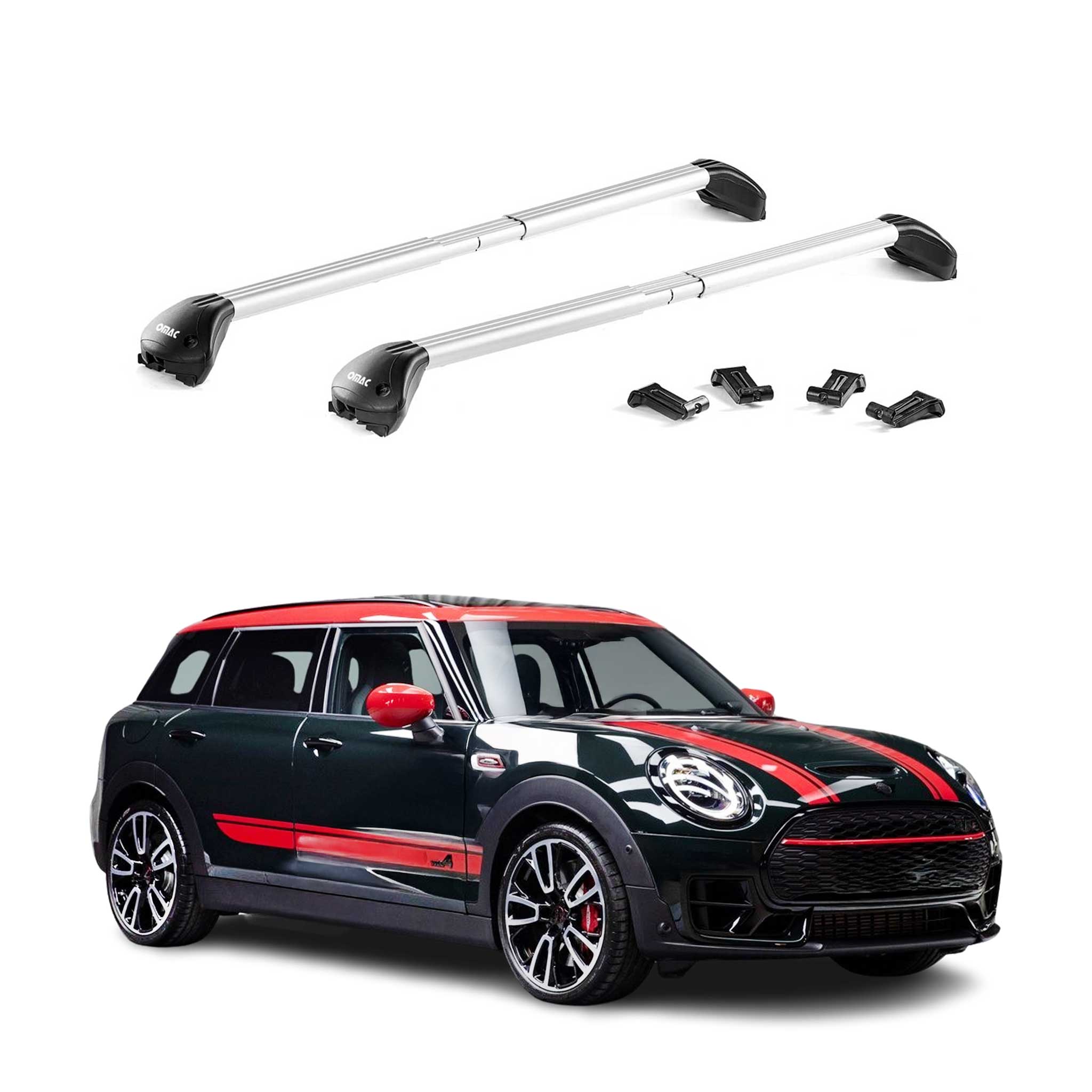 Barres de toit transversales pour Mini Clubman F54 2015-2024 Alu Gris 2x ABE