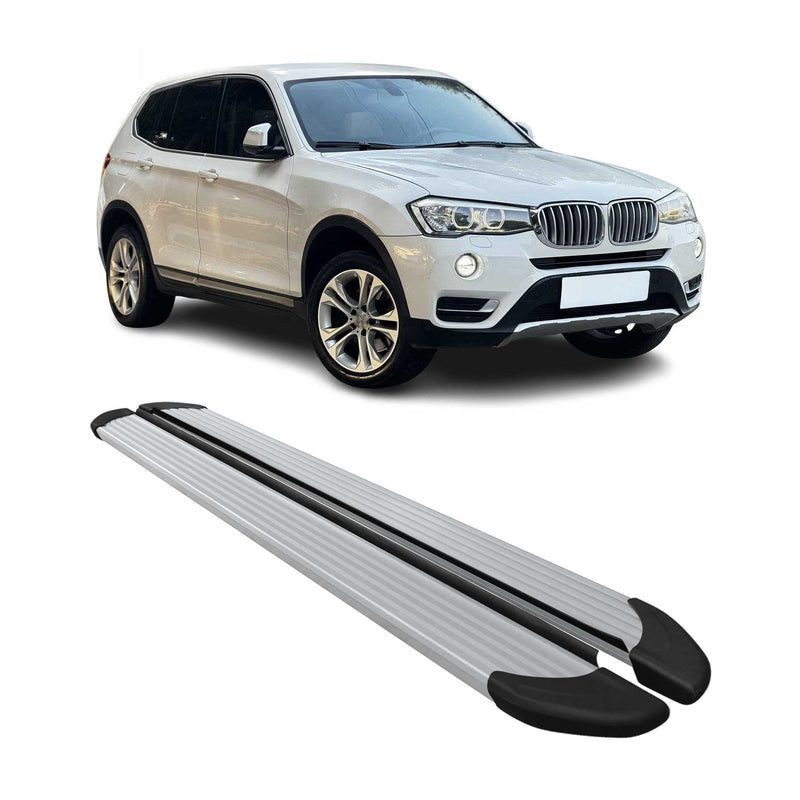 Marchepieds latéraux pédale pour BMW X3 F25 2011-2017 Aluminium 2x Gris