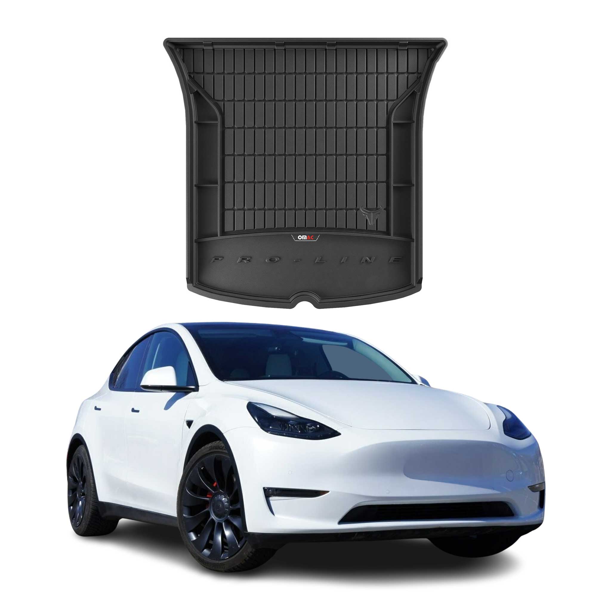 OMAC Tapis De Coffre Pour Tesla Model Y 2020-2025 Premium TPE Noir