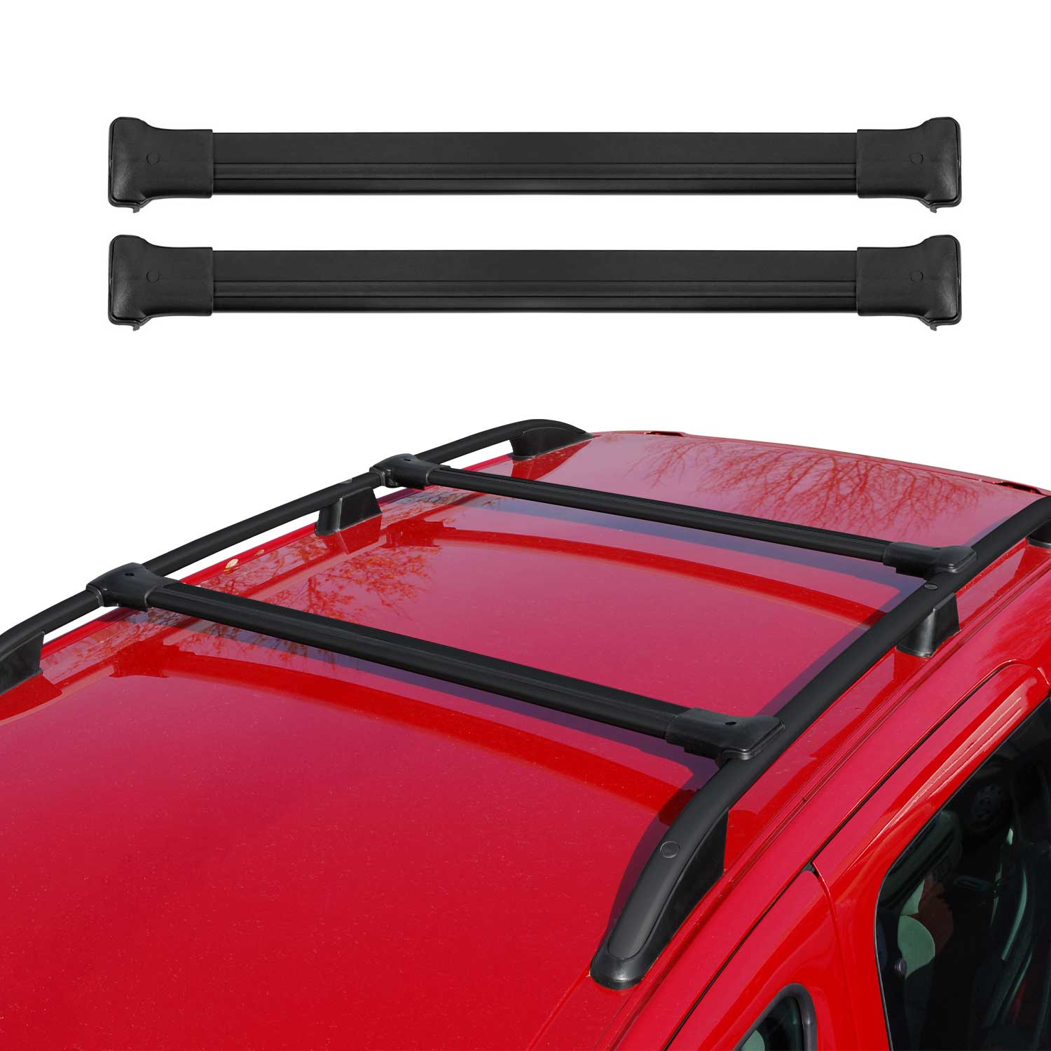 Barres de toit pour Ford Tourneo Courier II 2023-2026 2 pcs Aluminium noir