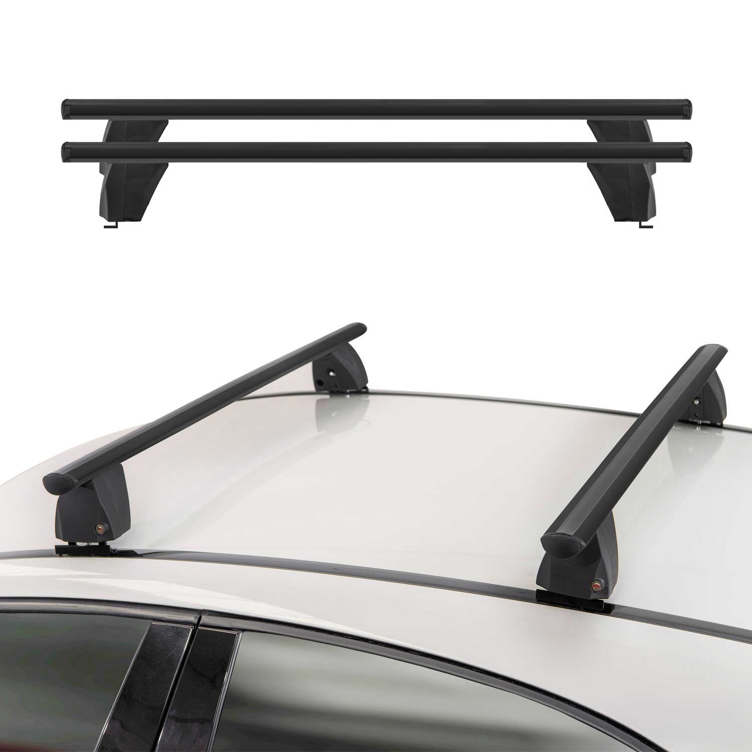Menabo Barres de toit transversales pour Mercedes Classe S W223 2021-26 Alu Noir