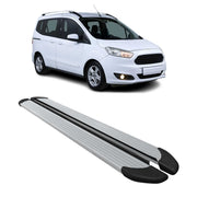 Marchepieds Latéraux pédale pour Ford Tourneo Courier I 2014-23 Alu Argent 2x