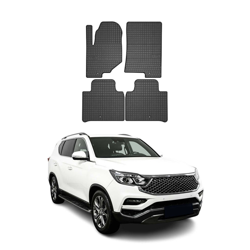 Tapis de Sol pour Ssangyong Rexton 2017-2022 Caoutchouc Noir