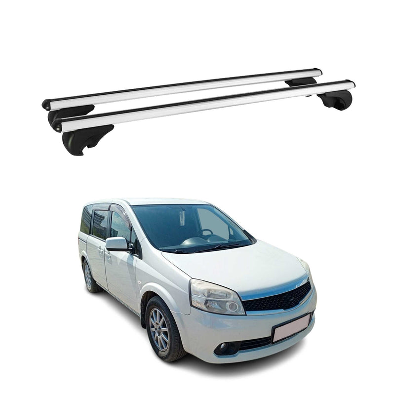 Barres de toit transversales pour Nissan Lafesta 2004-2012 90kg Alu Gris