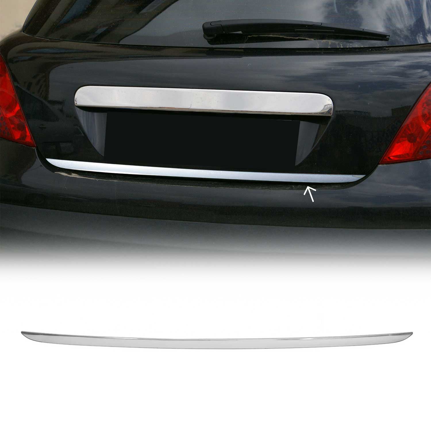 Garniture de Hayon Coffre pour Peugeot 207 2006-2015 acier inox