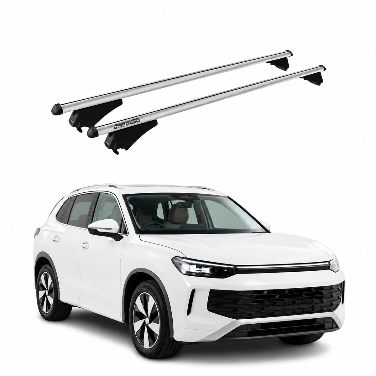 Menabo Barres de toit pour VW Tayron 2024-2026 Argenté Aluminium