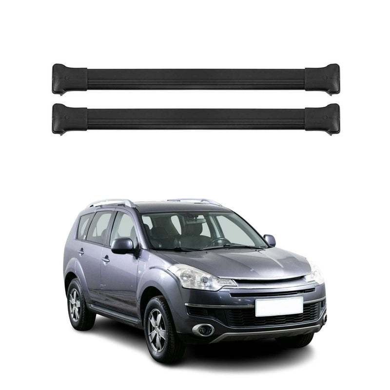 Barres de toit transversales pour Citroen C-Crosser 2007-2012 Noir Aluminium