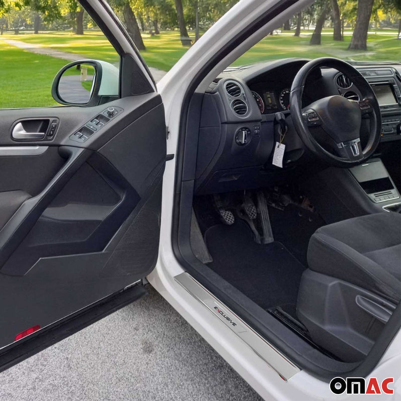 Seuils de porte pour VW Tiguan 2007-2011 en acier inox Chromé 2x