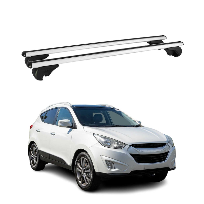 Barres de toit Transversales pour Hyundai IX35 2010-2015 Aluminium Argent