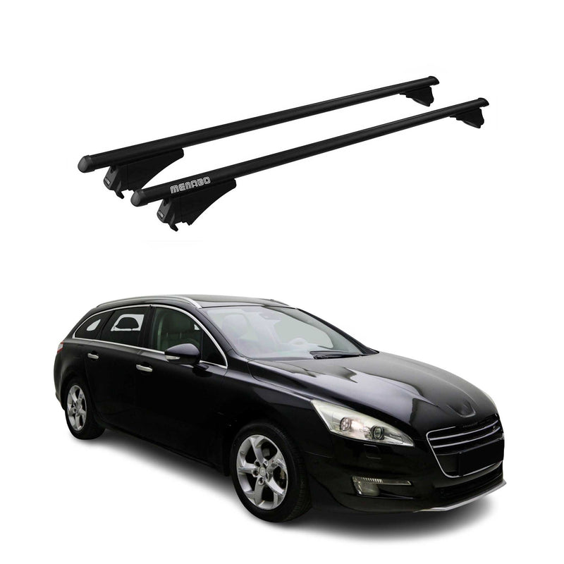 Tiger Barres de toit transversales pour Peugeot 508 SW 2010-2018 Noir