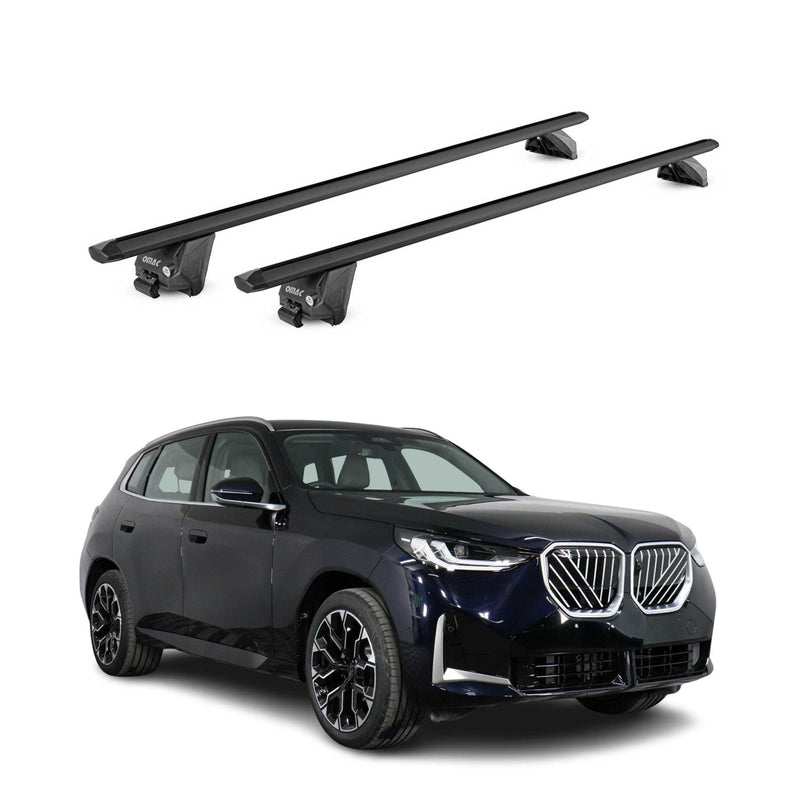 Barres de toit transversales pour BMW X3 G45 2024-2025 Noir Aluminium 2Pcs ABE