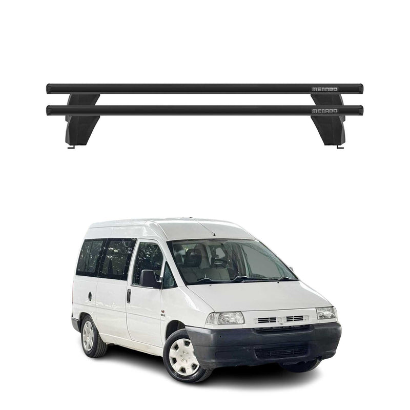 Menabo Barres de toit Transversales pour Fiat Scudo 1994-2006 Noir ABE 2x