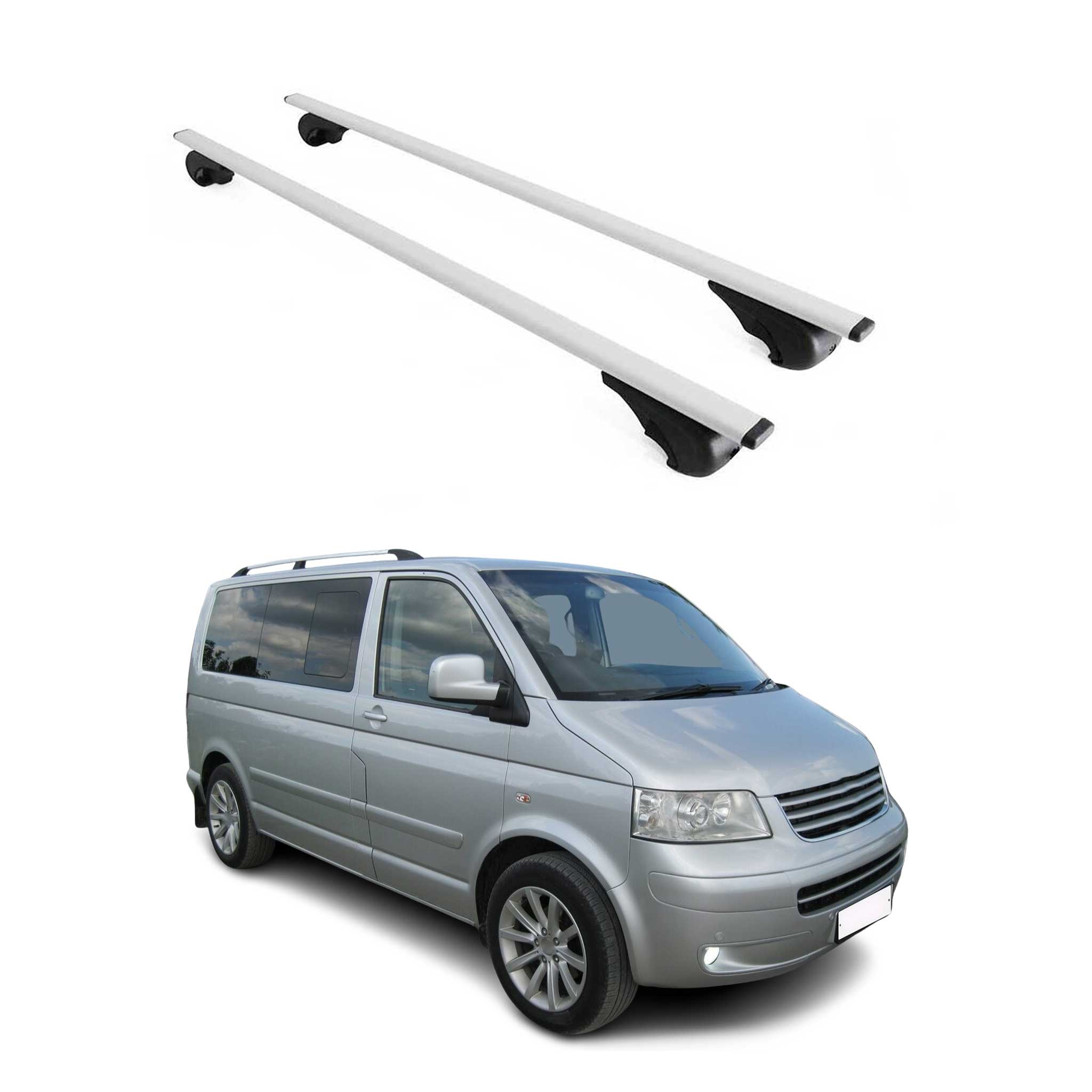 Barres de toit pour VW T5 T6 Transporter Multivan Caravelle 2003-2024 Métal Gris