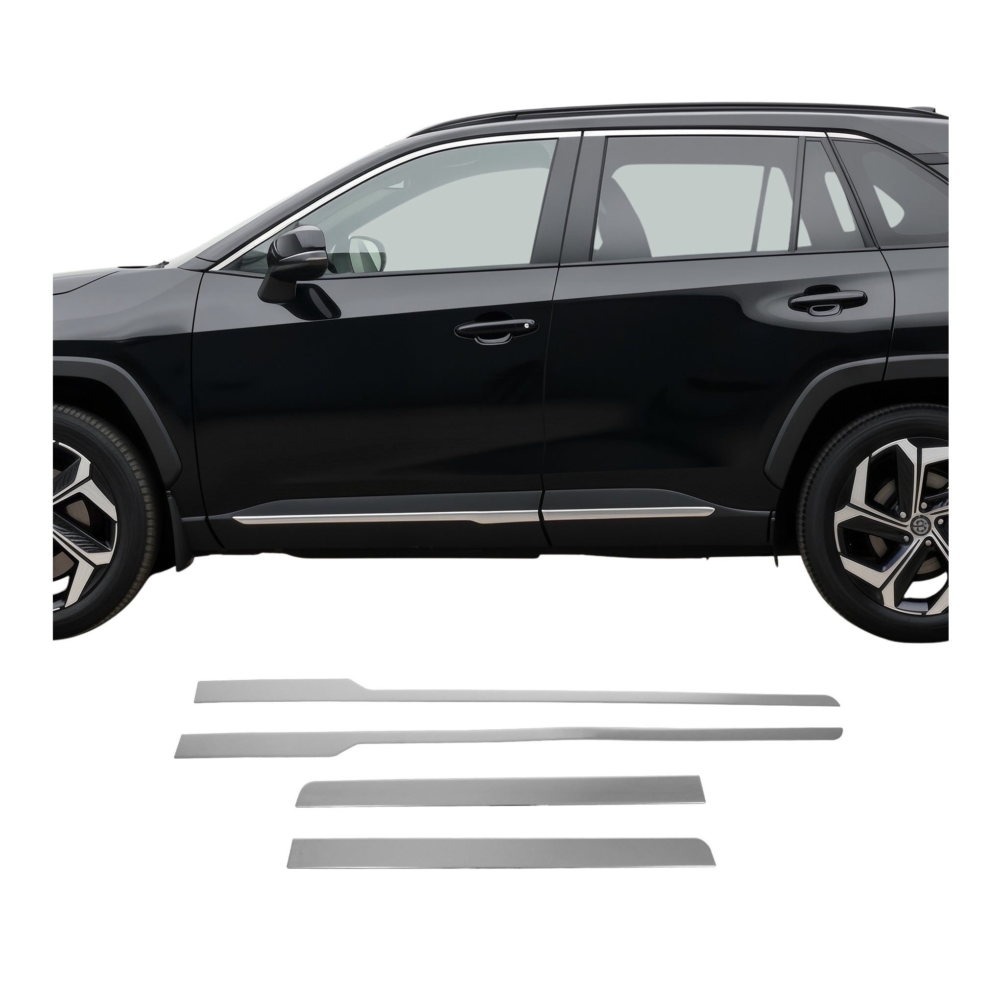 Bandes latérales de porte pour Hyundai Tucson 2022-2026 4Pcs en Acier Silver