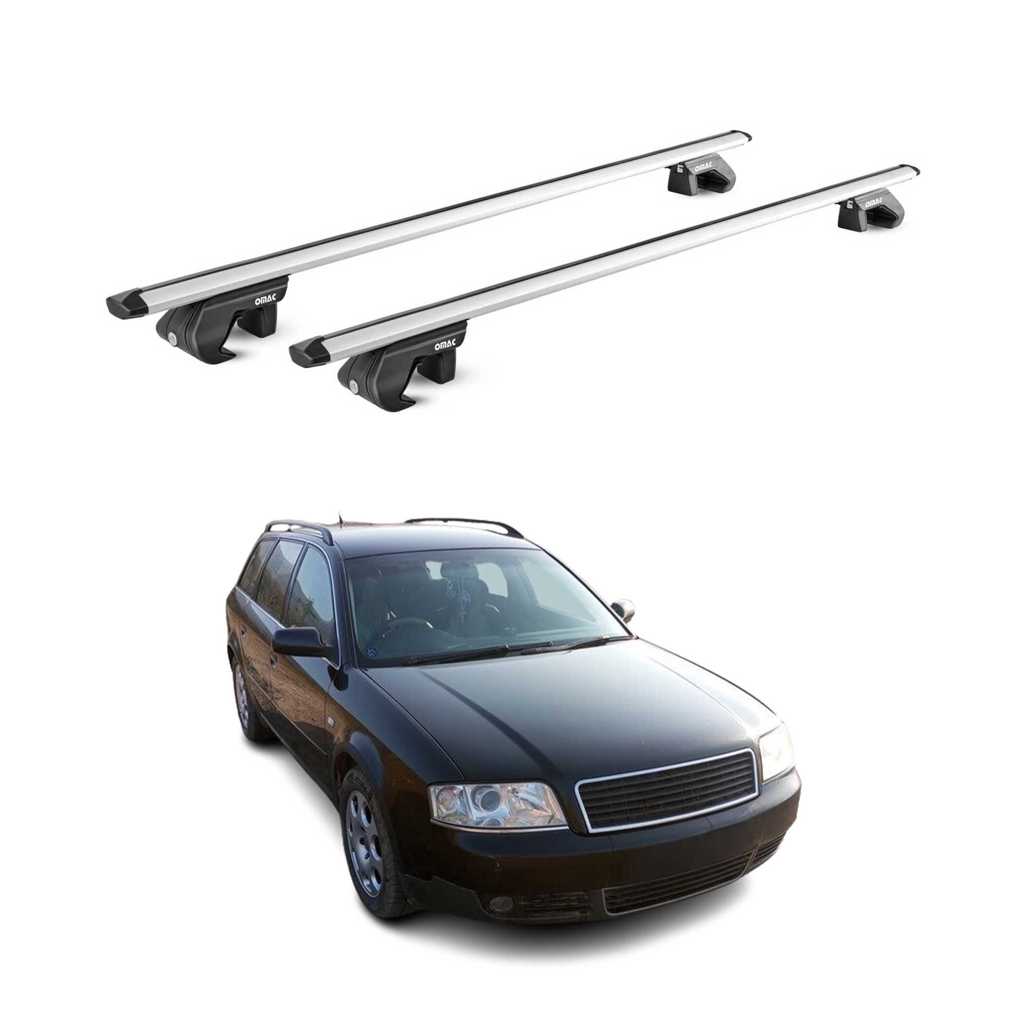 Barres de toit transversales pour Audi A6 Allroad Break 1994-2005 Gris 2x ABE