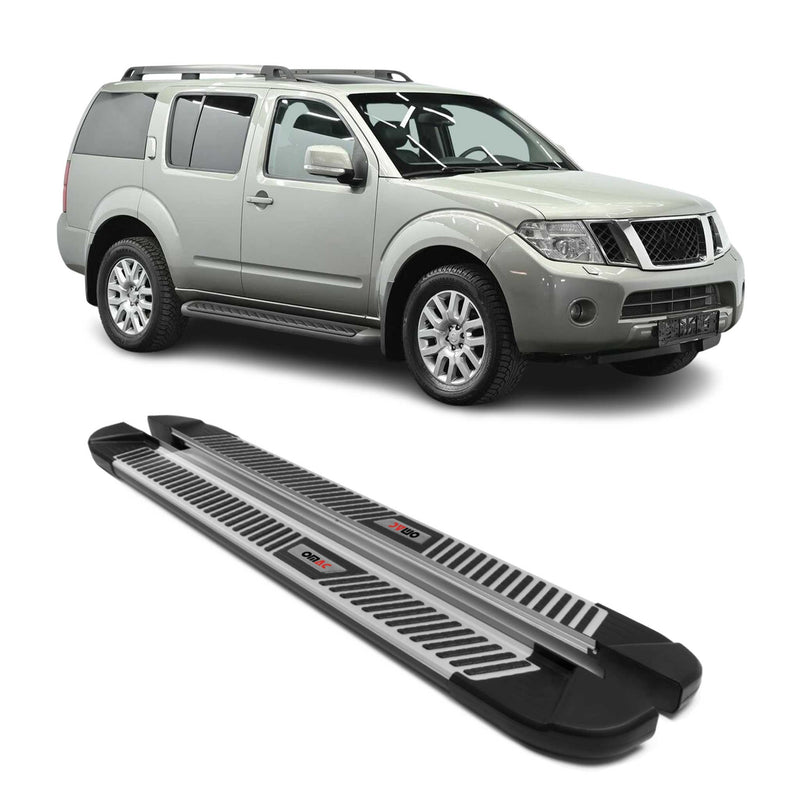Marchepieds Latéraux pour Nissan Pathfinder 2005-2012 Aluminium Noir Gris 2Pcs