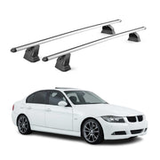 Barres de toit transversales Alu pour Bmw Serie 3 Berline E90 2004-2012 Gris 2x
