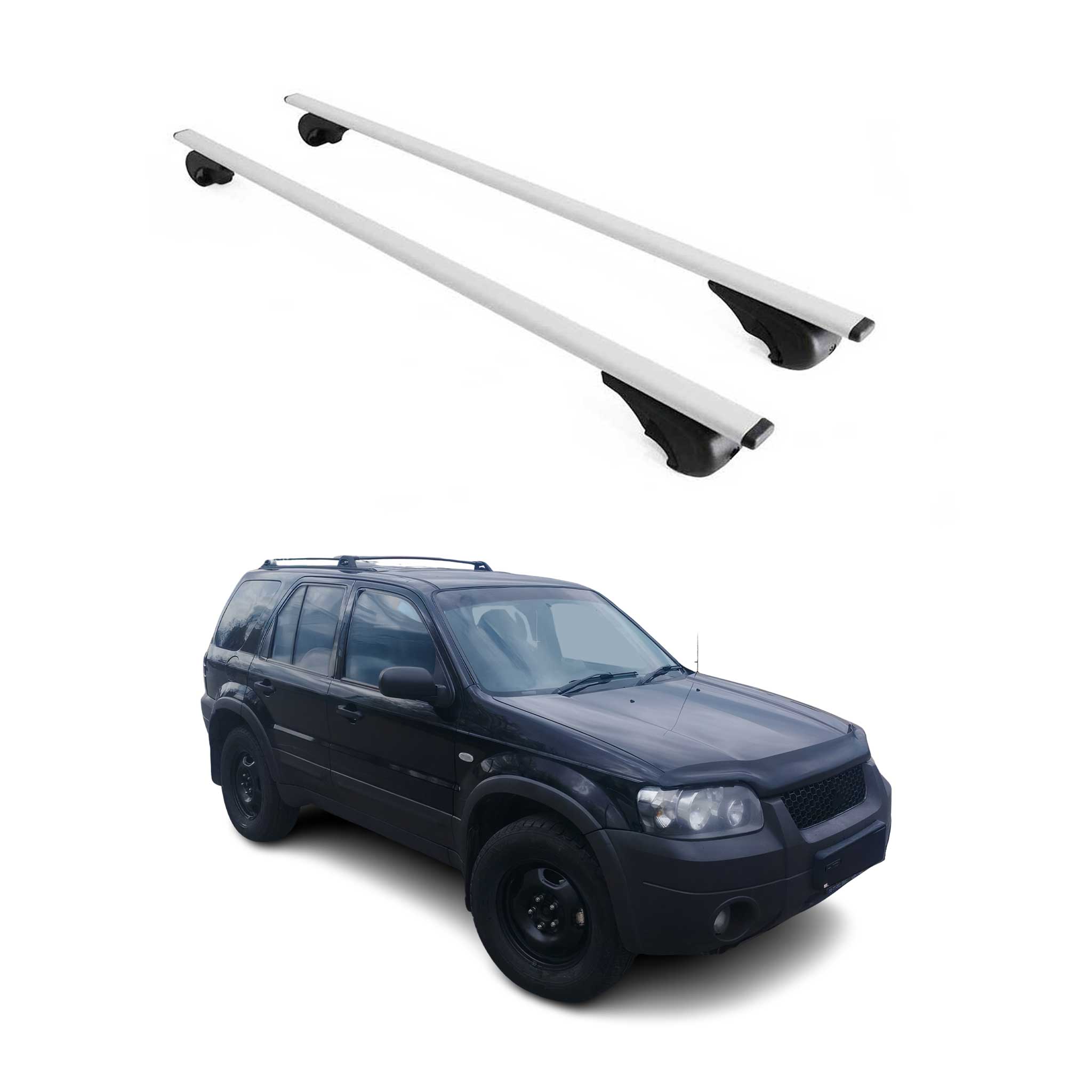Barres de toit Transversales pour Ford Maverick 2001-2005 Fer Argent