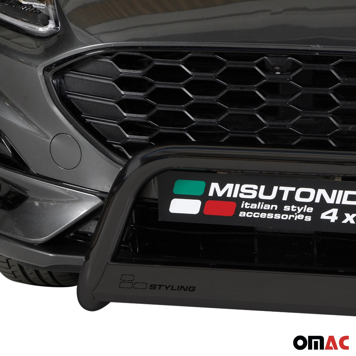 Pare-buffle Avant pour Ford Kuga III 2019-2026 63mm en Acier Inoxydable Noir