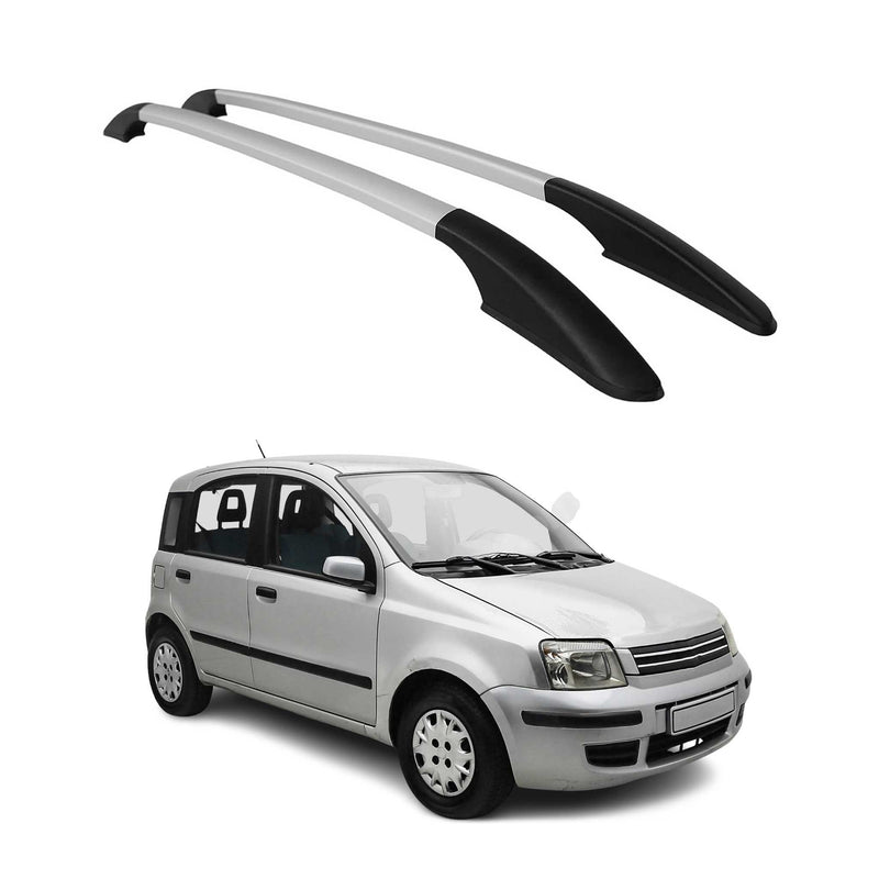 Barres de toit longitudinales pour Fiat Panda 2004-2012 Aluminium Gray 2 Pcs