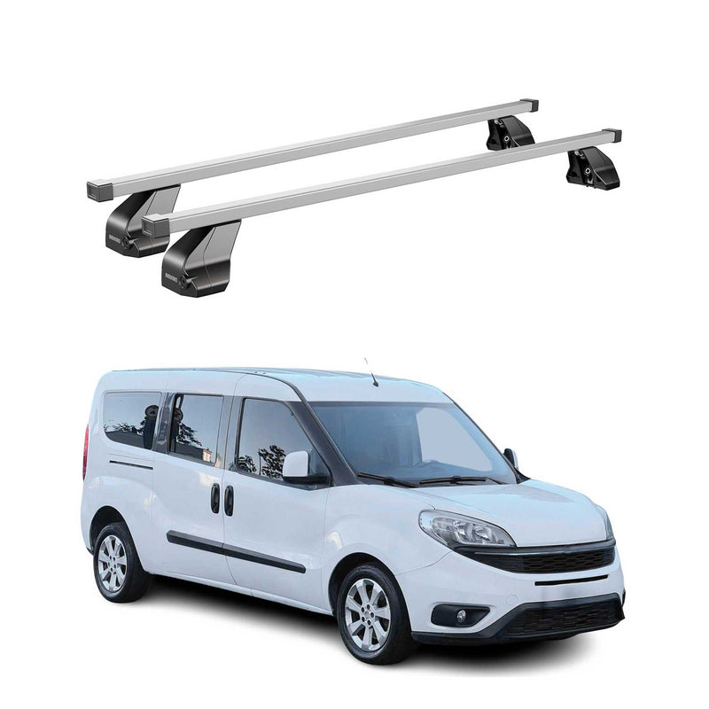 Barres de toit transversales pour Fiat Doblo II 2010-2024 Gris