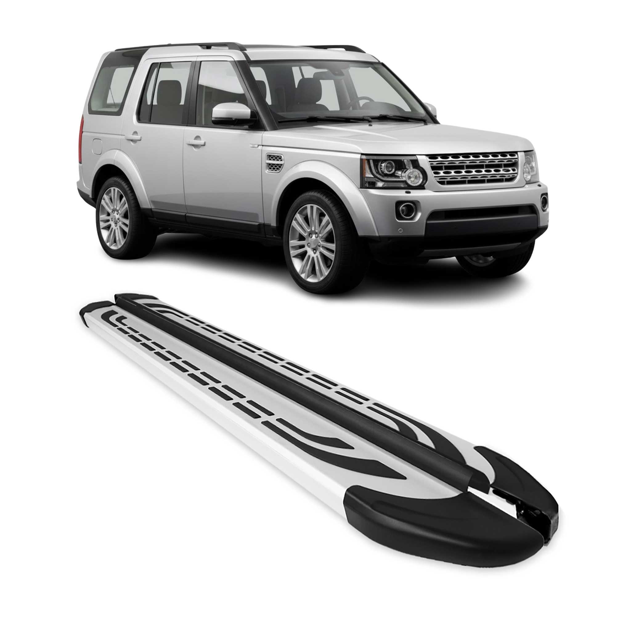Marchepieds Latéraux pour Land Rover Discovery 3 4 2004-2018 Aluminium Gris 2Pcs