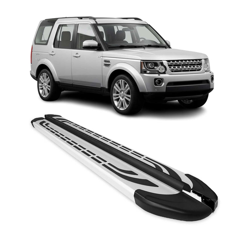Marchepieds Latéraux pour Land Rover Discovery 3 4 2004-2018 Aluminium Gris 2Pcs
